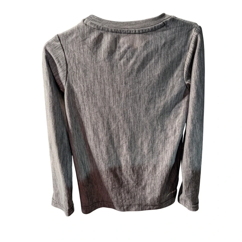 Nike Dri-FIT Kids 4T Long Sleeve Shirt Heather Gray Swoosh Logo Performance Top